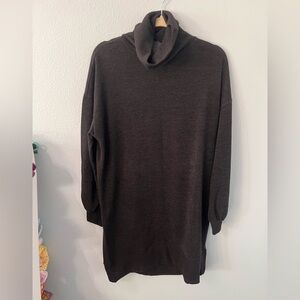 Gibson Look Long Sleeve Sweater Dress in Black Size L NWT